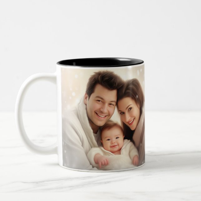Bästa vänner BFF-foto med minimalistisk modern Chi Två-Tonad Mugg (Vänster)