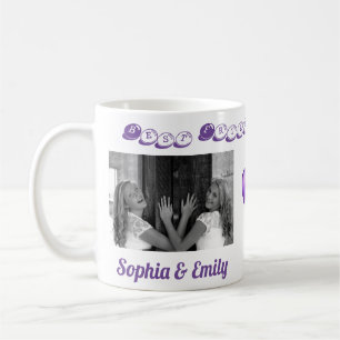 Bästa vänner BFF Lägg till 2 foton Namn Cute Kaffemugg