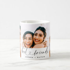 Bästa vänner BFF Modern Elegant Heart-skript - fot Kaffemugg