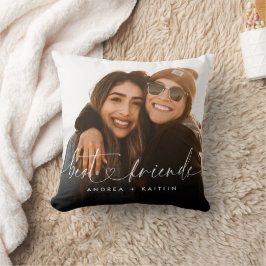 Bästa vänner BFF Modern Elegant Heart-skript - fot Kudde