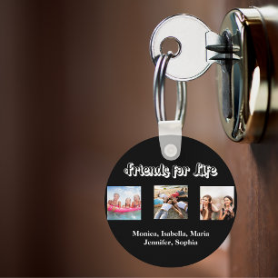 Bästa vänner BFF namn svart, vitt Nyckelring