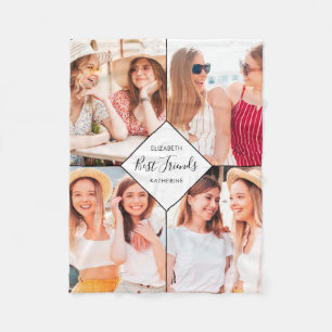 Bästa vänner BFFs Besties Namn Photo Collage Fleecefilt