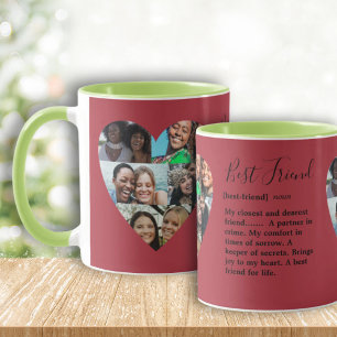 Bästa vänner citerar foto Heart Collage Colorage Mugg