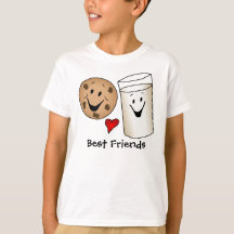 Bästa vänner Cookies och Mjölk Tecknad T-shirt