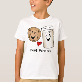 Bästa vänner Cookies och Mjölk Tecknad T-shirt