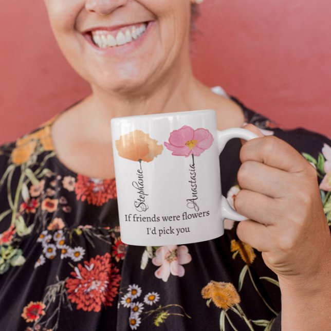 Bästa vänner: Coworking Farewell Bestie-blomman Två-Tonad Mugg (Skapare uppladdad)