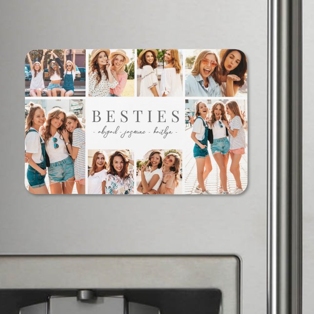 Bästa vänner Elegant BFF-kollage Foto Magnet (Best Friends Elegant BFF Collage Photo Magnet)