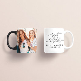 Bästa vänner-eleganten för hjärtskript, foto, mode kaffemugg