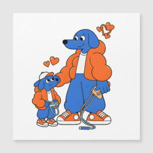 Bästa vänner : far och son Blue Dog-duon ( Orang