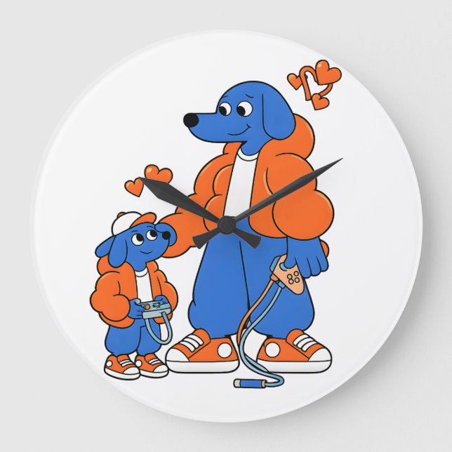 Bästa vänner : Far och son Blue Dog-duon ( Orang Stor Klocka (Framsida)