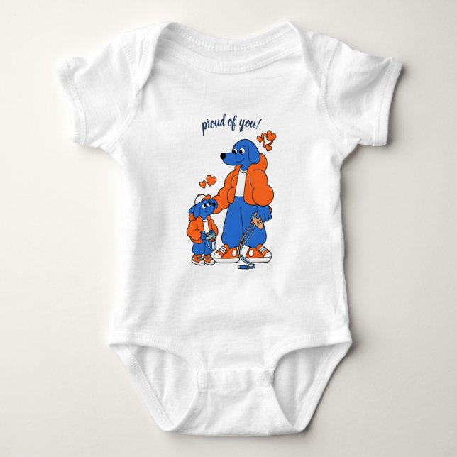 Bästa vänner : Far och son Blue Dog-duon ( Orang T Shirt (Framsida)