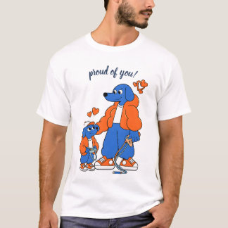 Bästa vänner : Far och son Blue Dog-duon ( Orang T Shirt