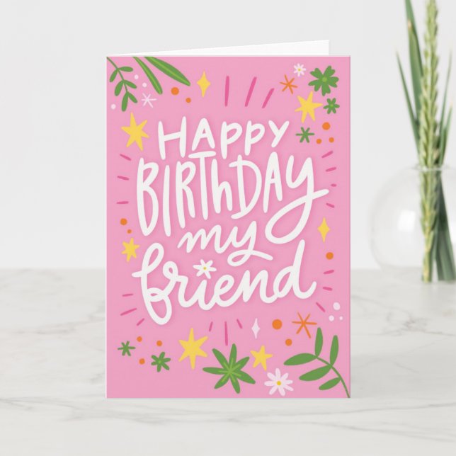 Bästa vänner-födelsedagskort kort (Framsida)