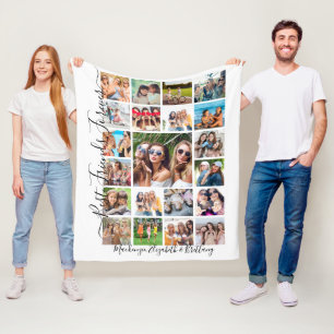 BÄSTA VÄNNER FÖR 21 Photo Collage-skript Fleecefilt