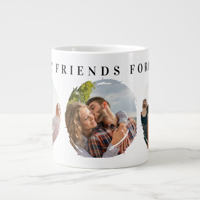 Bästa vänner för 3 Photo Collage-pensel Jumbo Mugg (Framsidan)
