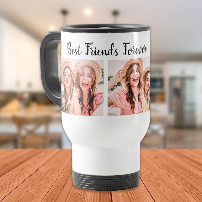 Bästa vänner för 3 Photo Namn Resemugg ("Best friends forever" travel mug)