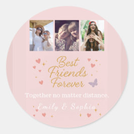 Bästa vänner för alltid – 3 Foto Collage Klistermä Runt Klistermärke