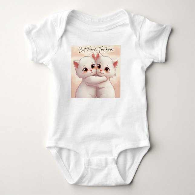 Bästa vänner för alltid Baby Onesie - Två söta kra T Shirt (Framsida)