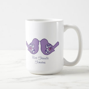 Bästa vänner för alltid, BFF Cute Love birds Kaffemugg