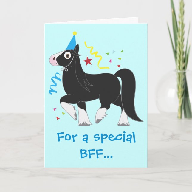 Bästa vänner för alltid, BFF, födelsedag med häst Kort (Framsida)