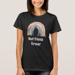 Bästa vänner för alltid guld regnbåge stjärnor t shirt