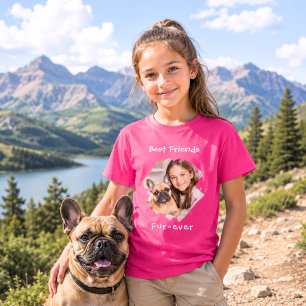 Bästa vänner för alltid Hund Foto Rosa Tjej T Shirt