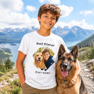 Bästa vänner för alltid Hund Foto Svart Pojke T Shirt