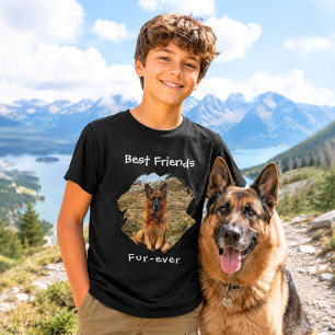 Bästa vänner för alltid Hund Foto Svart Pojke T Shirt