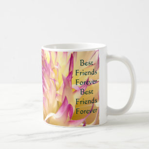 Bästa vänner för alltid kaffekopp muggar rosa blom