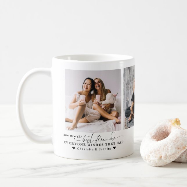 Bästa vänner för alltid | Modern BFF - minimalt 3- Kaffemugg (Med munk)