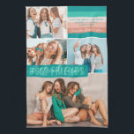Bästa vänner för alltid| Modern Rand BFF 4-foto Kökshandduk<br><div class="desc">En underbarare gåva till din bestie. 4 fotosamlingar, moderna typsnitt och trendig sommar vid randens kom tillsammans i denna beundransvärda roligt.Ladda upp egna foton och skriva ett meddelande om anpassningsbar. Alla färger och all text kan vara personlig. Lägg till anpassningsbarnas ordalydelse i den här designen genom att använda rutorna "Redigera...</div>