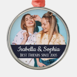 Bästa vänner för alltid moderna BFF-trendig Julgransprydnad Metall