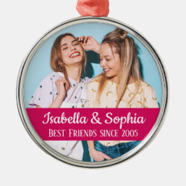 Bästa vänner för alltid moderna BFF-trendig Julgransprydnad Metall