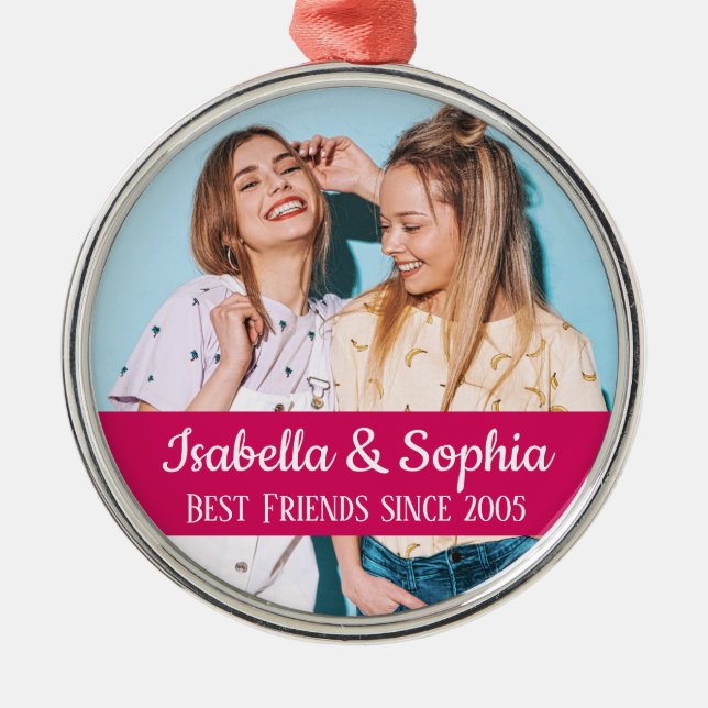 Bästa vänner för alltid moderna BFF-trendig Julgransprydnad Metall (Framsidan)