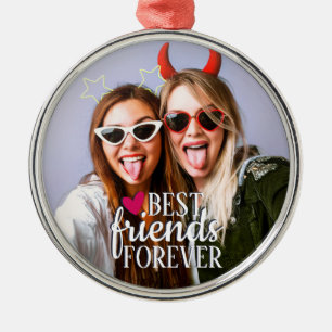 Bästa vänner för alltid moderna BFF-trendig Julgransprydnad Metall