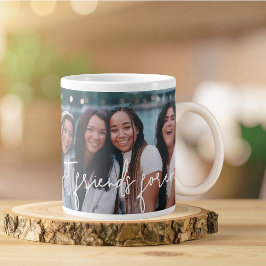Bästa vänner för alltid Modernt skript Foto kvarle Jumbo Mugg