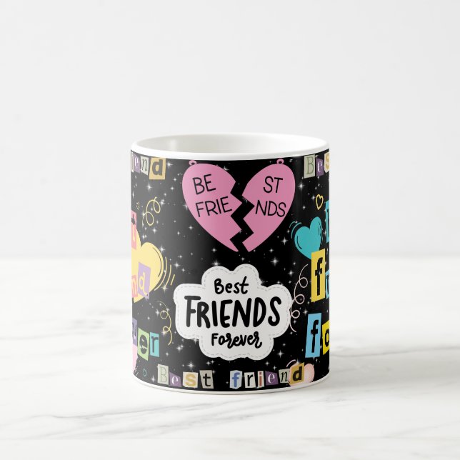 Bästa vänner för alltid-mugg med söta seriefigurer kaffemugg (Center)