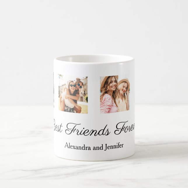 Bästa vänner för alltid personlig fotokollage kaffemugg (Center)
