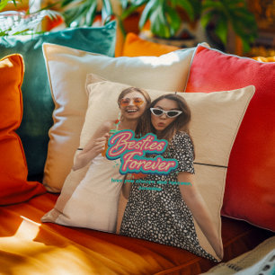 Bästa vänner för alltid Retro-typografi   Foto Kudde