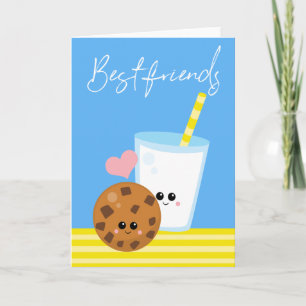 Bästa vänner för BBF Mjölk och Cookie Kawaii Kort