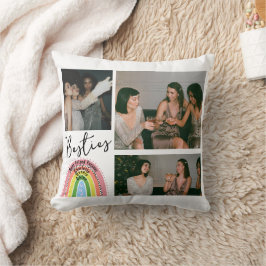 Bästa vänner för Bestie Rainbow Photo Collage Kudde