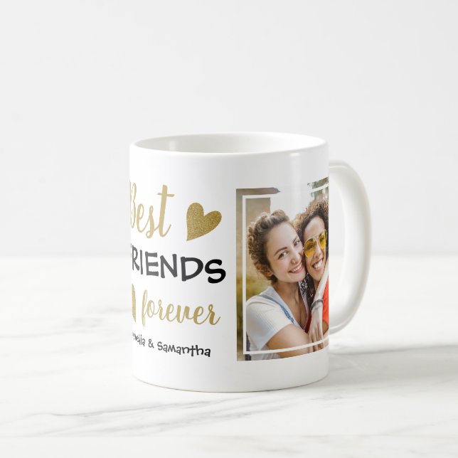 Bästa vänner för BFF 2-fotosvart och Guld Kaffemugg (Framsida höger)