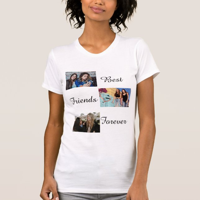 Bästa vänner för BFF Anpassningsbar 3-fotosamling T Shirt (Framsida)