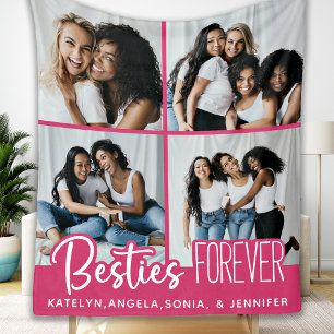 Bästa vänner för BFF Besties 4 Photo Collage Fleecefilt