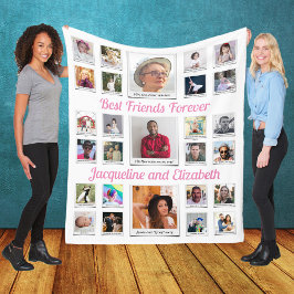 Bästa vänner för BFF-bilder och text Fleecefilt