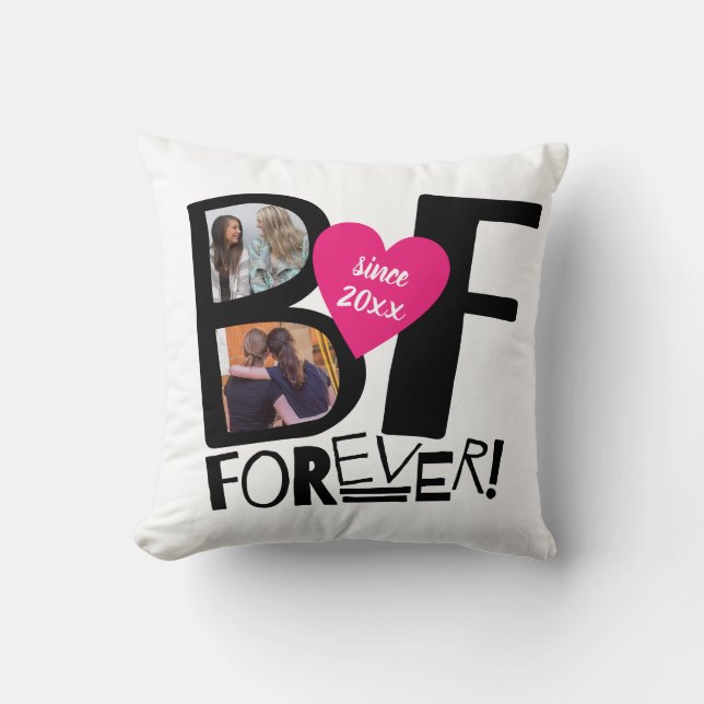 Bästa vänner för BFF Cute Modern Photo Kudde (Framsida)
