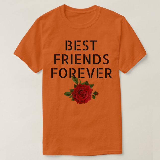 Bästa vänner för Bff Matching Vänner Röd ros T Shirt (Design framsida)