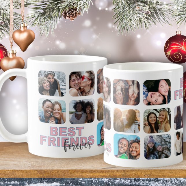 Bästa vänner för dagens moderna 14 fotokollage kaffemugg (Skapare uppladdad)