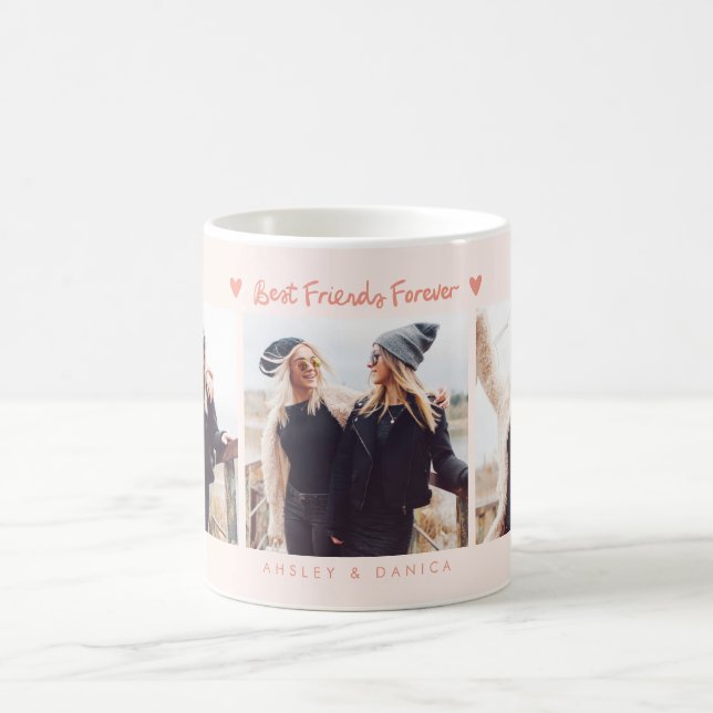 Bästa Vänner För Evigt Flerfotospresent Rosa Kaffemugg (Center)