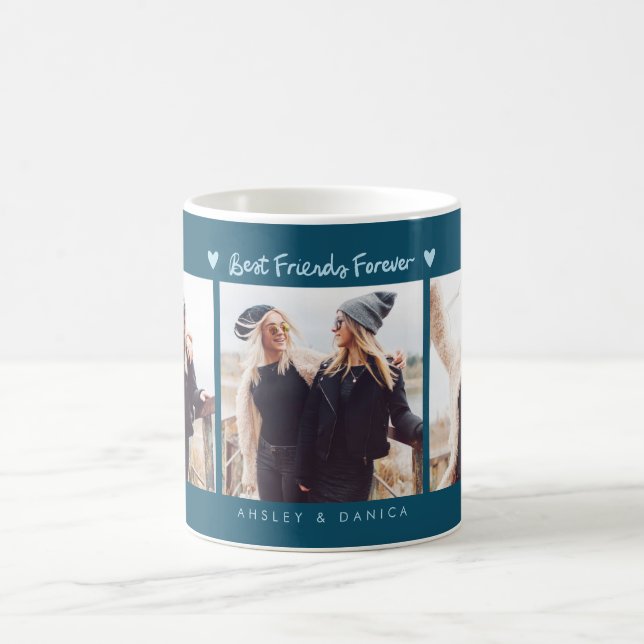 Bästa Vänner För Evigt Foto Flerfoton Teal Kaffemugg (Center)